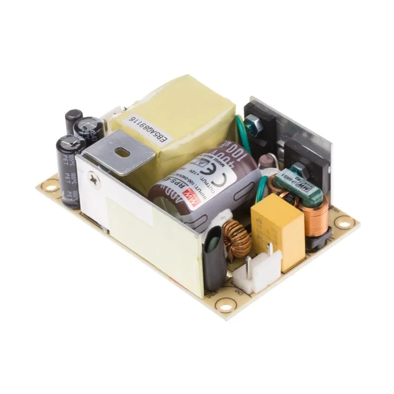 MEAN WELL Switching Power Supply, 12V DC, 5.42A, 65W, PCB Mount, 80–264V AC Input, High Efficiency RPS-65-12