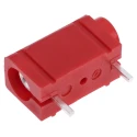 RS PRO Red Female Test Socket 4 mm Plug-In Termination 50V 10A Silver-Plated Brass 103-6511