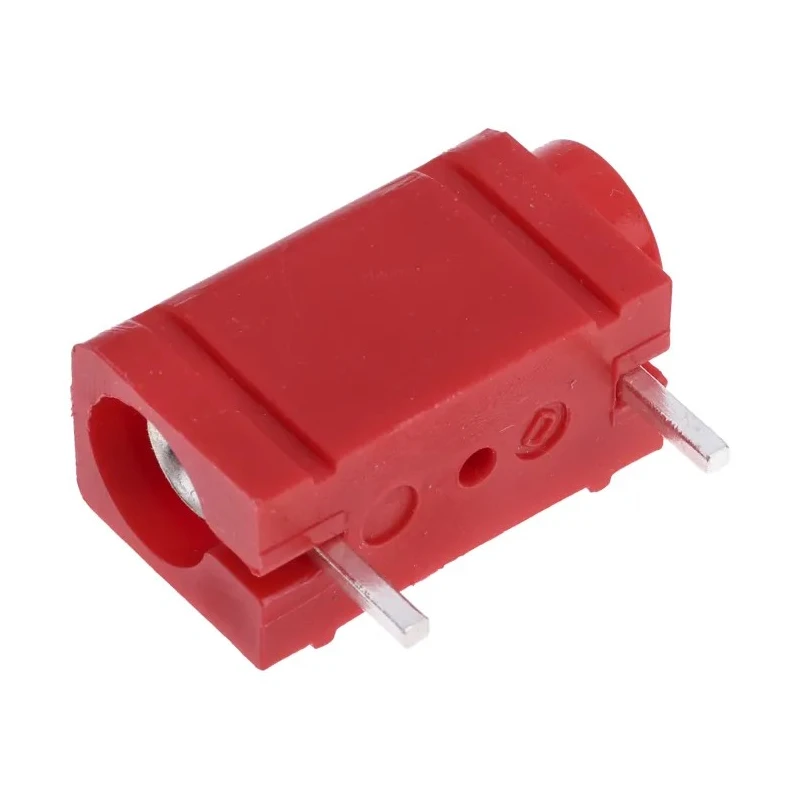 RS PRO Red Female Test Socket 4 mm Plug-In Termination 50V 10A Silver-Plated Brass 103-6511