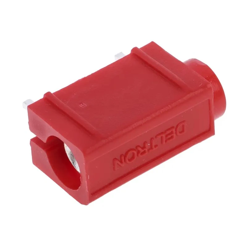 RS PRO Red Female Test Socket 4 mm Plug-In Termination 50V 10A Silver-Plated Brass 103-6511