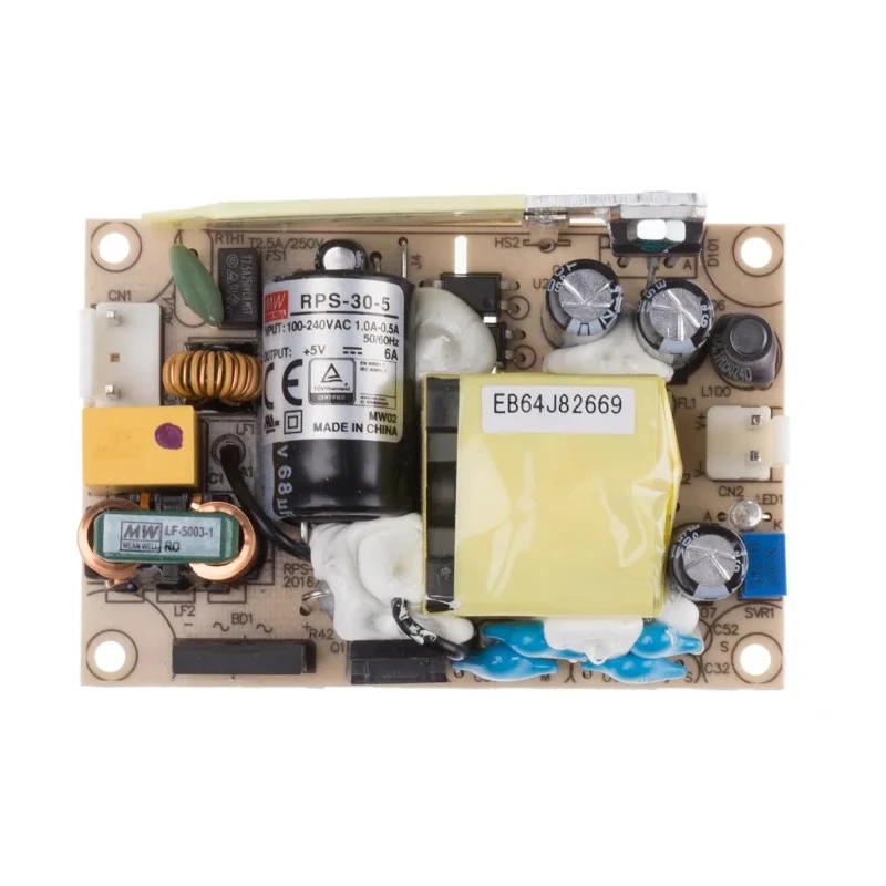 MEAN WELL Switching Power Supply 5V DC, 30W, Chassis Mount, RPS-30-5
