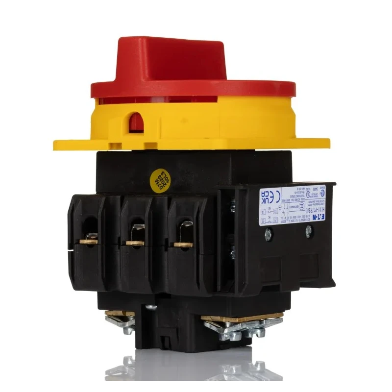 Eaton 3-Pole Panel Mount Isolator Switch, IP65, 640A, 30 kW, Red Handle, Screw Terminals 