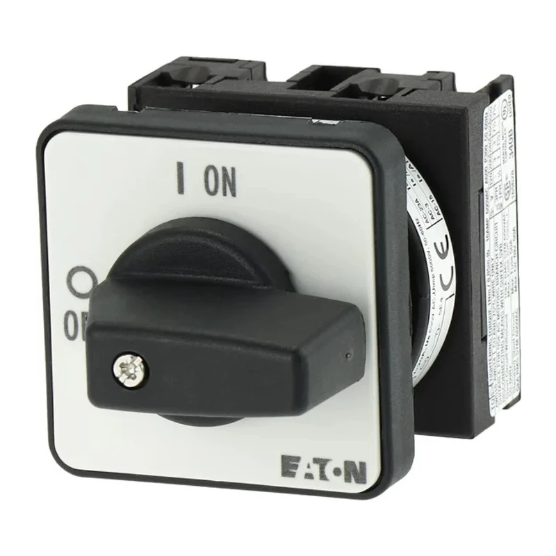 Eaton Cam Switch, 2 Position, Flush Mount, Knob Actuator, 690V AC, 20A, IP65, T0 Series 088709 T0-1-102/E