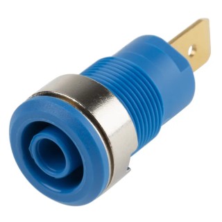 Staubli Blue Female Banana Socket 4 mm, Tab Termination, 1000V 32A Gold Plated 23.3060-23