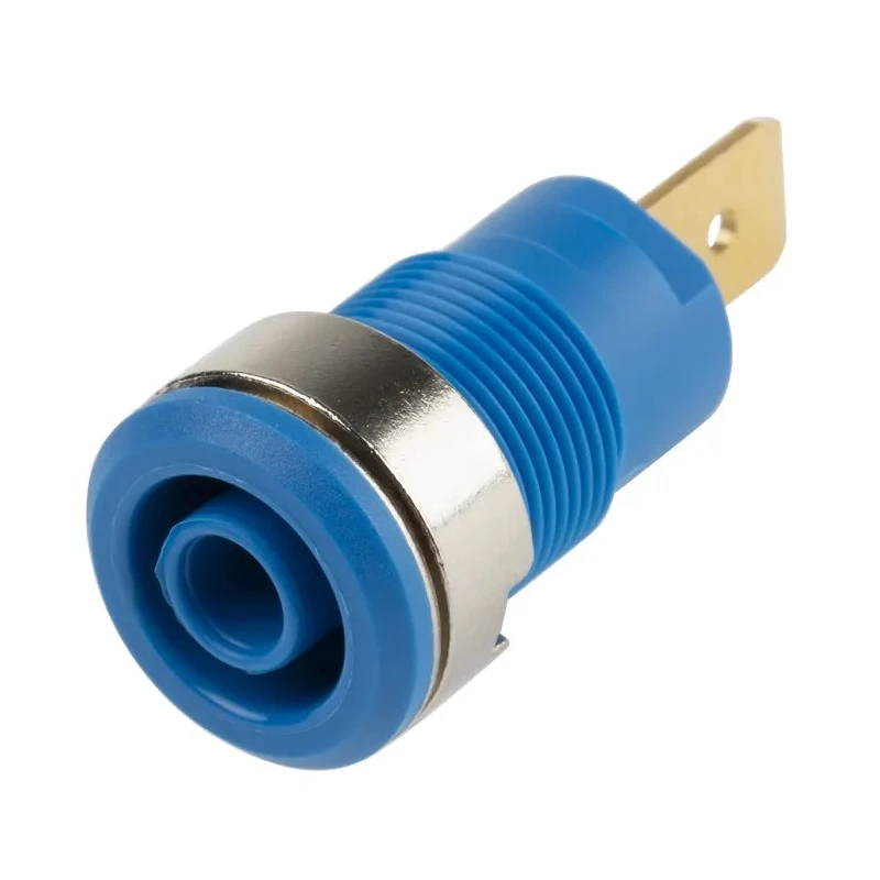 Staubli Blue Female Banana Socket 4 mm, Tab Termination, 1000V 32A Gold Plated 23.3060-23