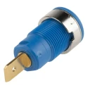 Staubli Blue Female Banana Socket 4 mm, Tab Termination, 1000V 32A Gold Plated 23.3060-23