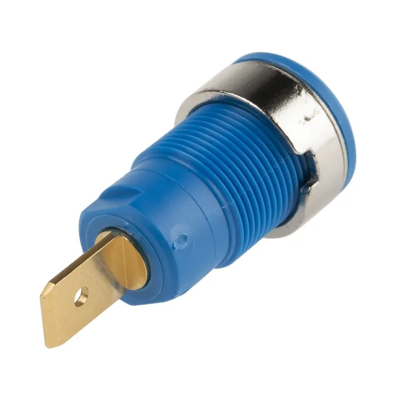 Staubli Blue Female Banana Socket 4 mm, Tab Termination, 1000V 32A Gold Plated 23.3060-23