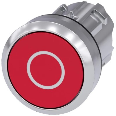 Siemens SIRIUS ACT Red Momentary Push Button Head, 22 mm Cutout, Metal, IP66/IP67/IP69K 3SU1050-0AB20-0AD0