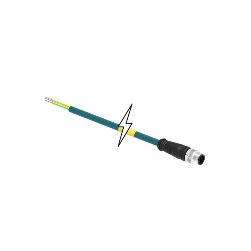 Brad from Molex Sensor Connectivity Cable, 4-Pole Male M12 to Male, Thermoplastic Polyurethane Jacket, 20m, IP67 1201088545