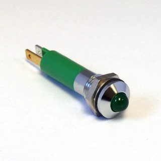 CML Innovative Technologies LED Prominent Panel Mount Indicator, Green, 24V AC, 8 mm, IP67, Tab Terminal 19040361