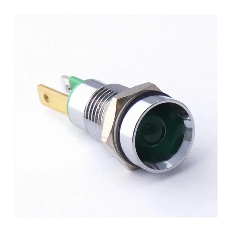 CML Innovative Technologies LED Recessed Panel Indicator, Green, 8mm Tab, IP67, 19050051
