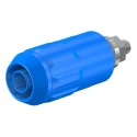 Staubli Blue Female Banana Socket, 4 mm, Bolt Termination, 1000V/600V, 20A, Nickel Plating 66.9684-23