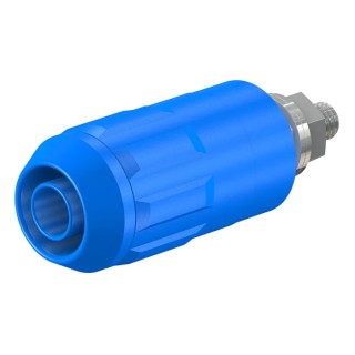 Staubli Blue Female Banana Socket, 4 mm, Bolt Termination, 1000V/600V, 20A, Nickel Plating 66.9684-23