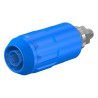 Staubli Blue Female Banana Socket, 4 mm, Bolt Termination, 1000V/600V, 20A, Nickel Plating 66.9684-23