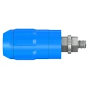 Staubli Blue Female Banana Socket, 4 mm, Bolt Termination, 1000V/600V, 20A, Nickel Plating 66.9684-23