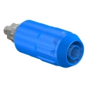 Staubli Blue Female Banana Socket, 4 mm, Bolt Termination, 1000V/600V, 20A, Nickel Plating 66.9684-23