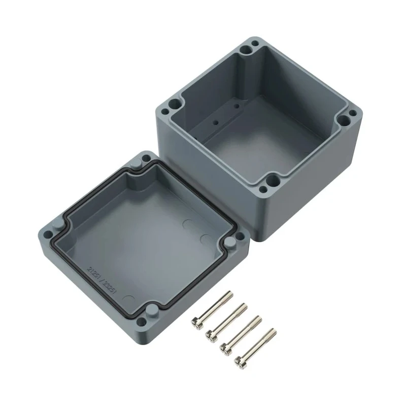 Rose Polyester Standard Series Enclosure, Fibreglass Reinforced Thermoset Polyester, Grey Lid, IP66, IK09, 122x120x90mm 