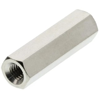 Essentra Standoff M3 Brass Hex Female/Female 18mm Body, Nickel Plated 301318040050