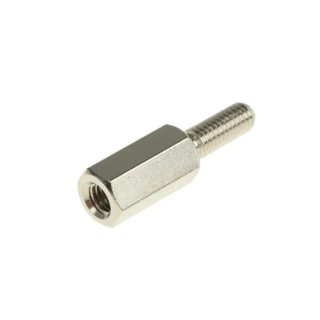 Essentra M3 Brass Standoff Male/Female, 10 mm Body, 8 mm Stud, Hex, Nickel Finish 304310040050
