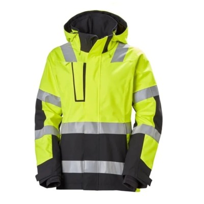 Helly Hansen LUNA Women's Hi Vis Winter Jacket, S, Green/Yellow/White/Black, Waterproof Polyester, 71398_369-S