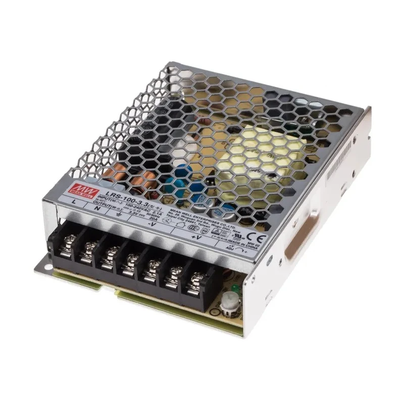 MEAN WELL LRS-100-3.3 Switching Power Supply 3.3V DC, 66W, 20A, Chassis Mount
