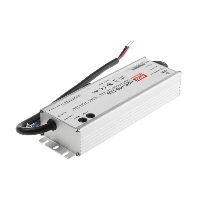 MEAN WELL Industrial Switching Power Supply 12V DC, 100W, IP65, Aluminium Enclosure, Chassis Mount HEP-100-12A