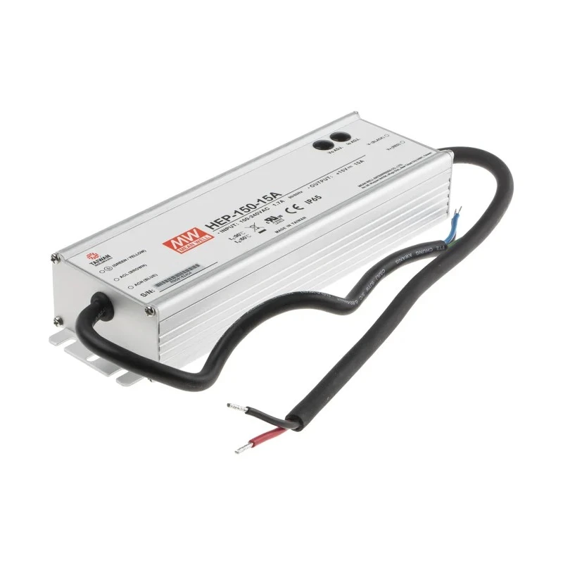 MEAN WELL HEP-150-15A Industrial Switching Power Supply, 15V DC, 150W, IP65, Aluminium, Chassis Mount
