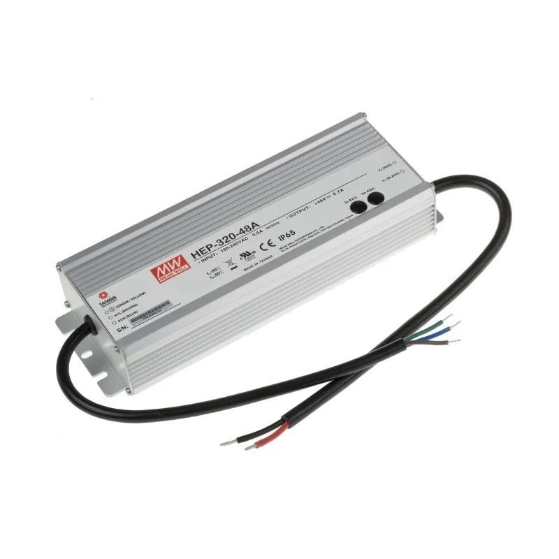 MEAN WELL Industrial Switching Power Supply 48V DC, 321.6W, Chassis Mount, HEP-320-48A