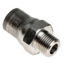 Legris 3800 Series Stainless Steel Pneumatic Male Stud Adaptor, Push-in Tube, 1/8 in R Thread, 8mm, 20 Bar, 110°C 3805 08 10