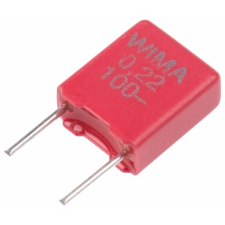 WIMA Film Capacitor 220 nF 63V AC 100V DC Through Hole, PET, 5mm Pitch MKS2