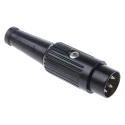 RS PRO 4 Pole Straight Standard DIN Plug, Shielded, Cable Mount, Zinc Alloy, Brass Contacts, 2A, 34V, Model 110-2804