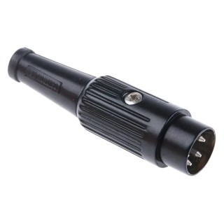 RS PRO 4 Pole Straight Standard DIN Plug, Shielded, Cable Mount, Zinc Alloy, Brass Contacts, 2A, 34V, Model 110-2804