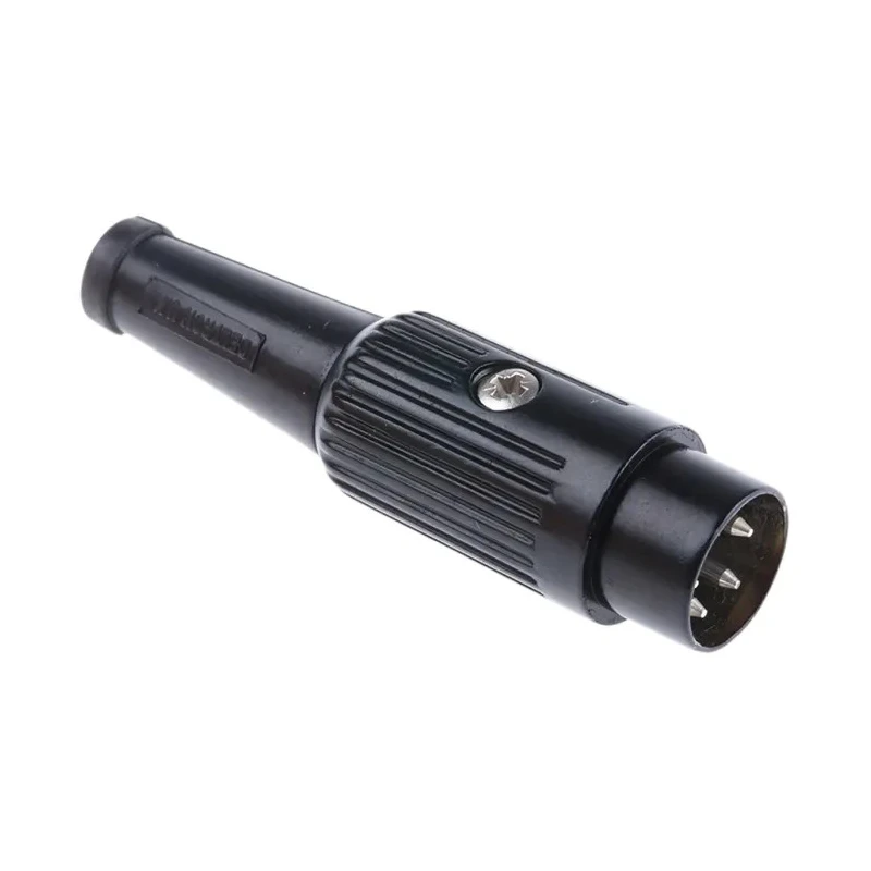 RS PRO 4 Pole Straight Standard DIN Plug, Shielded, Cable Mount, Zinc Alloy, Brass Contacts, 2A, 34V, Model 110-2804