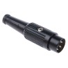 RS PRO 4 Pole Straight Standard DIN Plug, Shielded, Cable Mount, Zinc Alloy, Brass Contacts, 2A, 34V, Model 110-2804
