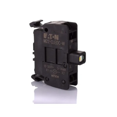 Eaton RMQ Titan M22 Series Light Block, White LED, 12–30V AC/DC, Screw Terminal, 216572 M22-CLEDC-W
