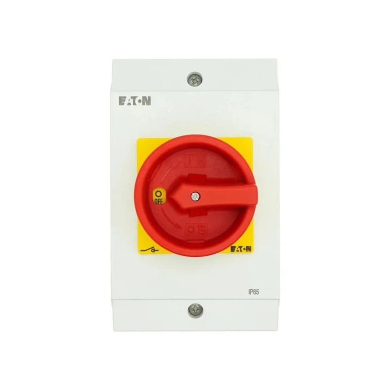 Eaton 3-Pole Surface Mount Isolator Switch, IP65, 190A, 11kW, Red/Yellow Handle, 