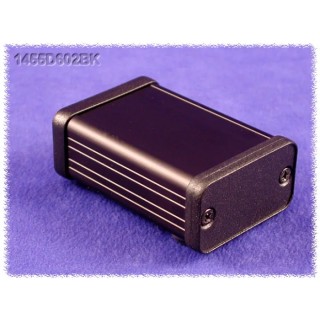 Hammond Extruded Aluminium Enclosure IP54, Clear Anodised & Black Lid, 25x60x45mm, 1455D602BK