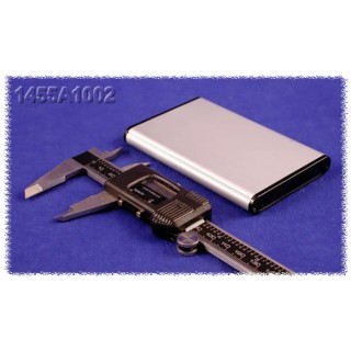 Hammond Extruded Aluminium Enclosure, IP54, Black/Blue/Clear Anodised/Red Lid, 12mm x 100mm x 70mm 1455A1002