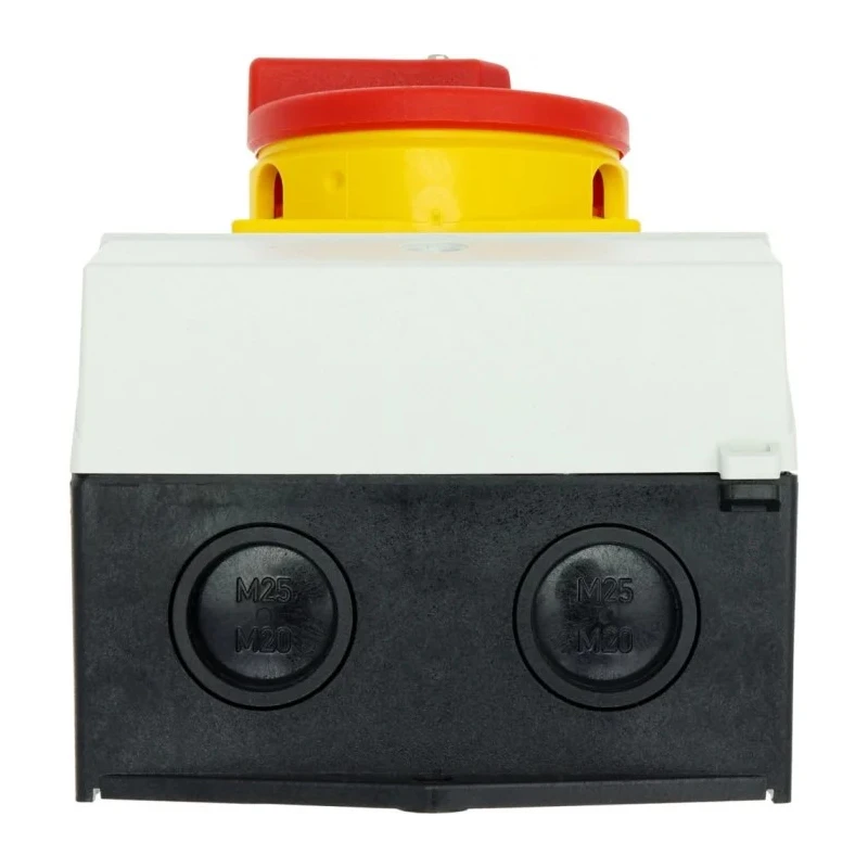 Eaton 3-Pole Surface Isolator Switch, 20A, 5.5kW, IP65, Surface Mount, Yellow/Red Handle, 