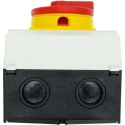 Eaton 3-Pole Surface Isolator Switch, 20A, 5.5kW, IP65, Surface Mount, Yellow/Red Handle, 