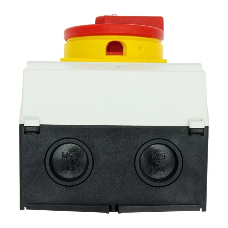 Eaton 3-Pole Surface Isolator Switch, 20A, 5.5kW, IP65, Surface Mount, Yellow/Red Handle, 