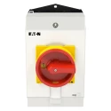 Eaton 3-Pole Surface Isolator Switch, 20A, 5.5kW, IP65, Surface Mount, Yellow/Red Handle, 