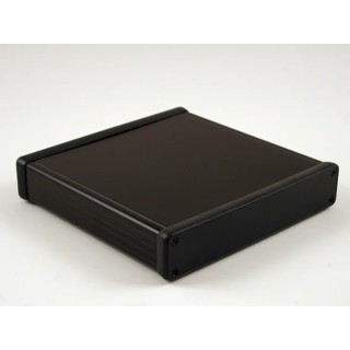Hammond Extruded Aluminium Enclosure, Black Anodised, Clear Lid, IP54, 31 mm Height, 160 mm Length, 165 mm Width 1455R1602BK
