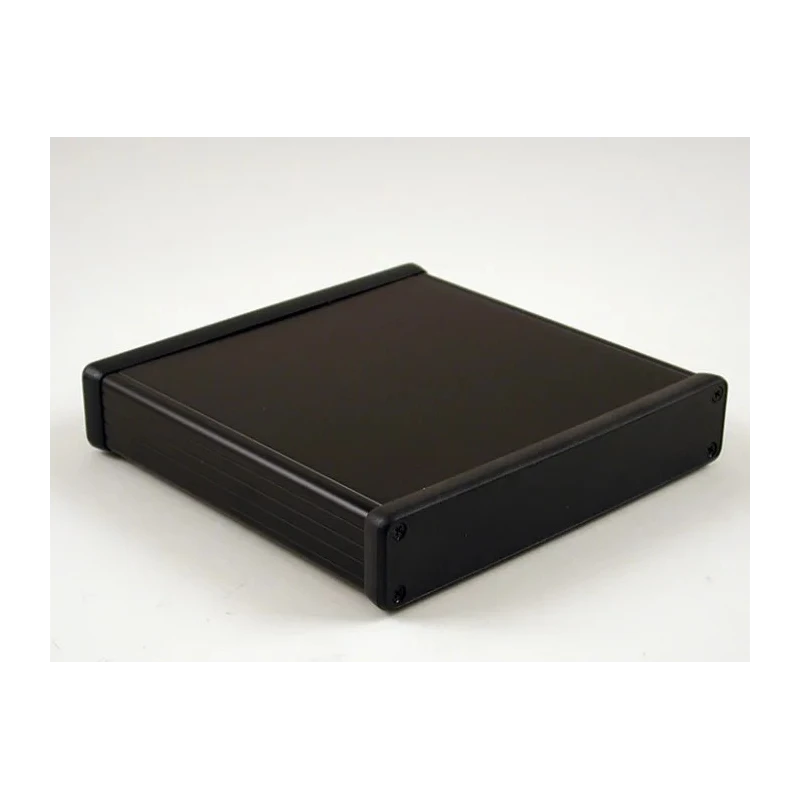 Hammond Extruded Aluminium Enclosure, Black Anodised, Clear Lid, IP54, 31 mm Height, 160 mm Length, 165 mm Width 1455R1602BK