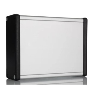 Hammond Extruded Aluminium Enclosure, IP54, 160x125x52 mm, Clear Anodised Body, Black Lid 1455Q1602