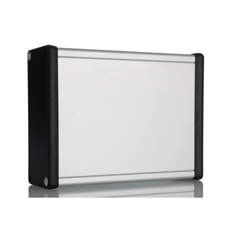 Hammond Extruded Aluminium Enclosure, IP54, 160x125x52 mm, Clear Anodised Body, Black Lid 1455Q1602