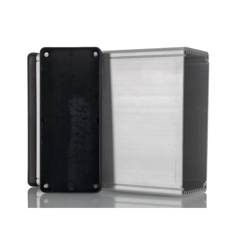 Hammond Extruded Aluminium Enclosure, IP54, 160x125x52 mm, Clear Anodised Body, Black Lid 1455Q1602