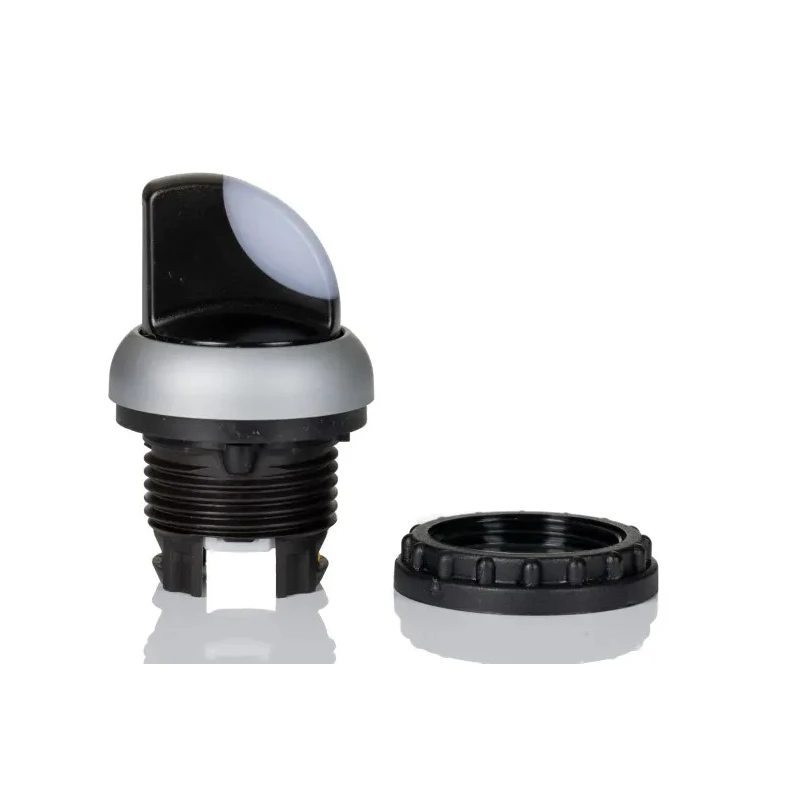 Eaton RMQ-Titan Series 2 Position Illuminated Selector Switch Head, 23mm Cutout, White Handle, IP66 216812 M22-WLK-W