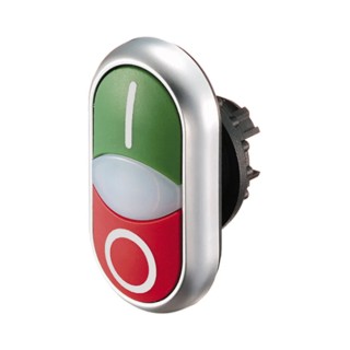 Eaton RMQ Titan M22 Series Green/Red Momentary Double Push Button Switch, 22 mm Cutout, IP66, Plastic, M22-DDL-GR-X1/X0