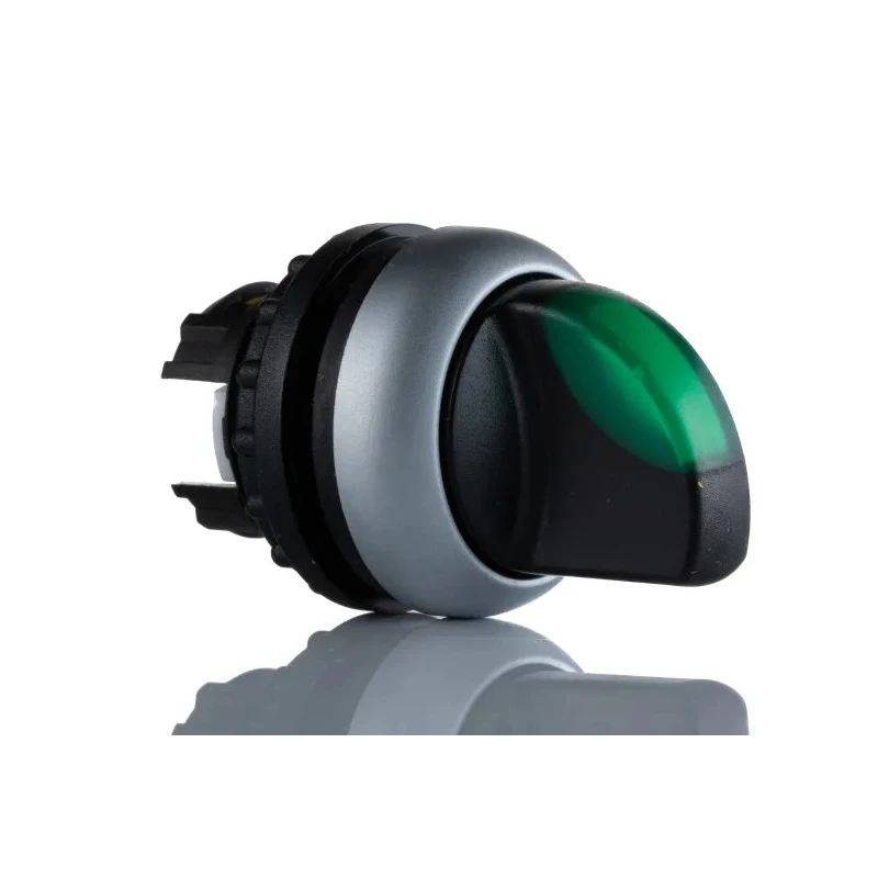 Eaton M22 Series 3 Position Illuminated Selector Switch Head, 23mm Cutout, Green Handle, IP66 216837 M22-WLK3-G